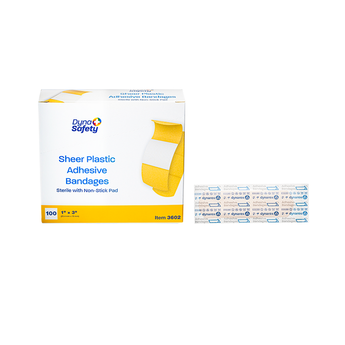 Dynarex Sheer Plastic Adhesive Bandages - Sterile