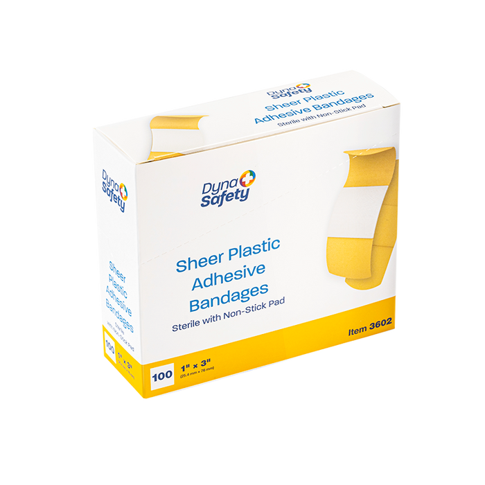 Dynarex Sheer Plastic Adhesive Bandages - Sterile