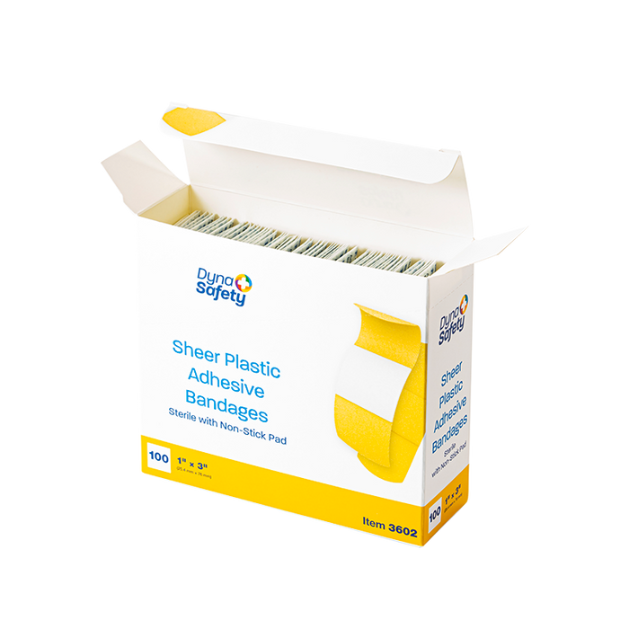 Dynarex Sheer Plastic Adhesive Bandages - Sterile