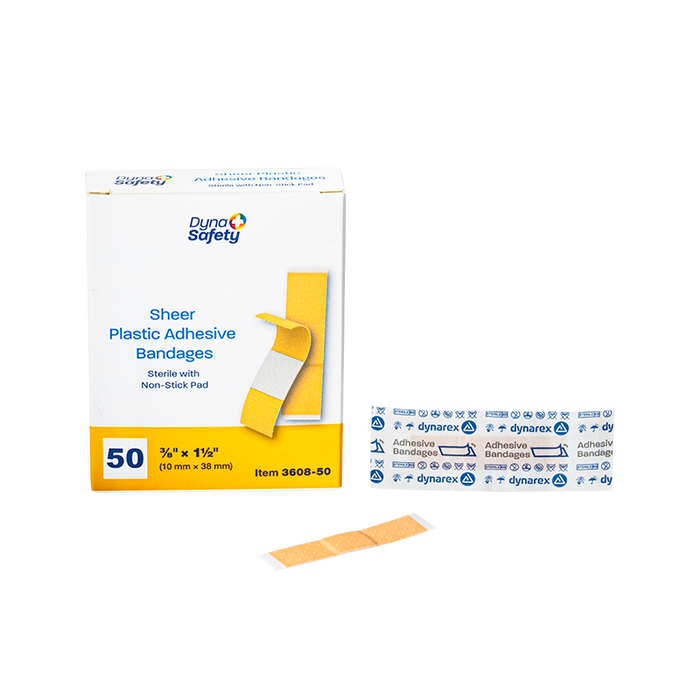 Dynarex Sheer Plastic Adhesive Bandages - Sterile