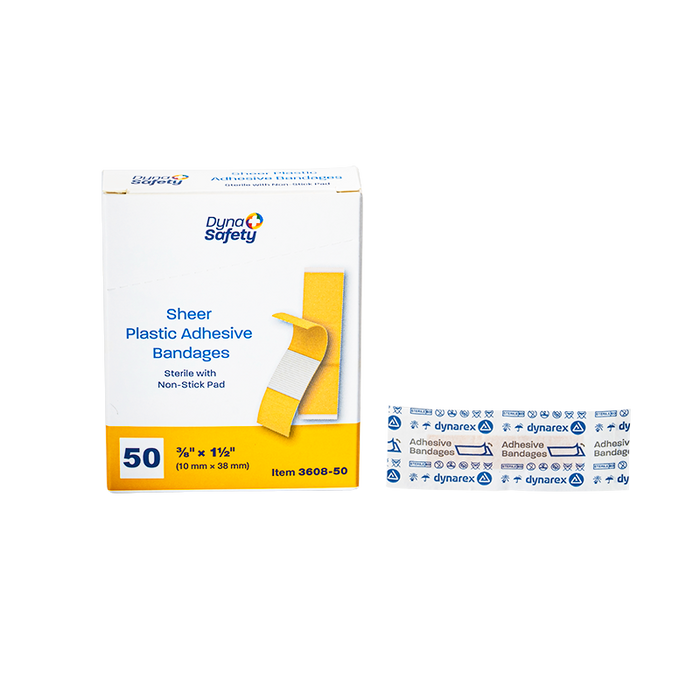 Dynarex Sheer Plastic Adhesive Bandages - Sterile