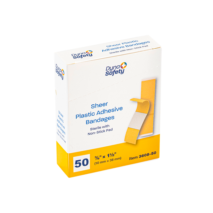 Dynarex Sheer Plastic Adhesive Bandages - Sterile