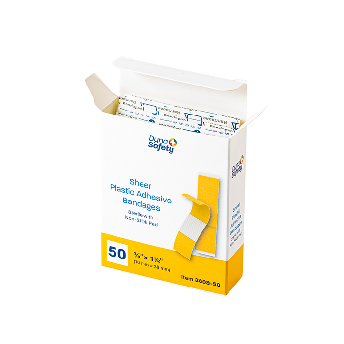 Dynarex Sheer Plastic Adhesive Bandages - Sterile
