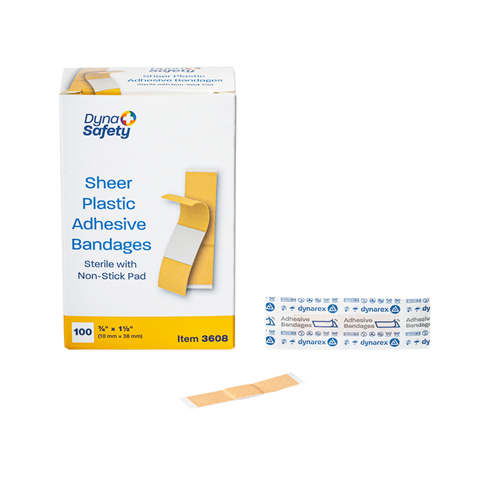 Dynarex Sheer Plastic Adhesive Bandages - Sterile