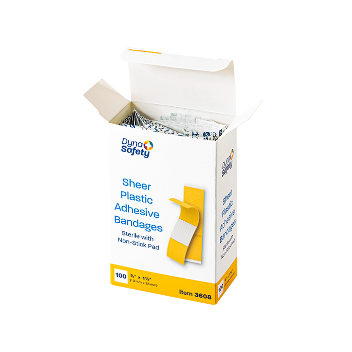 Dynarex Sheer Plastic Adhesive Bandages - Sterile