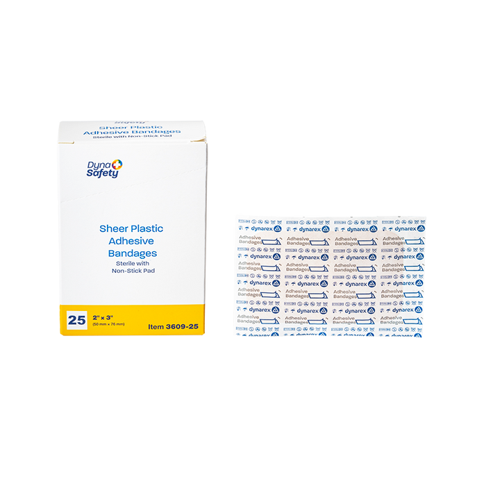 Dynarex Sheer Plastic Adhesive Bandages - Sterile