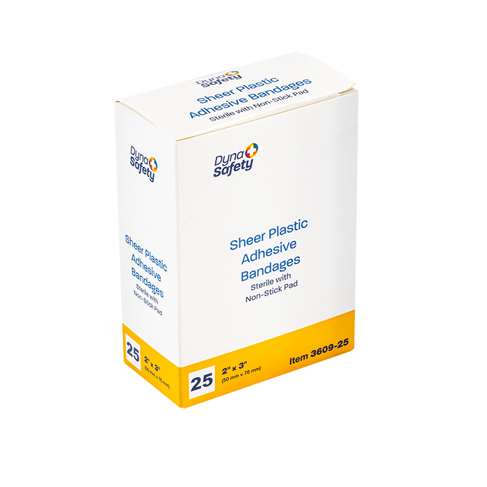 Dynarex Sheer Plastic Adhesive Bandages - Sterile