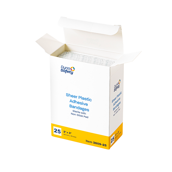Dynarex Sheer Plastic Adhesive Bandages - Sterile