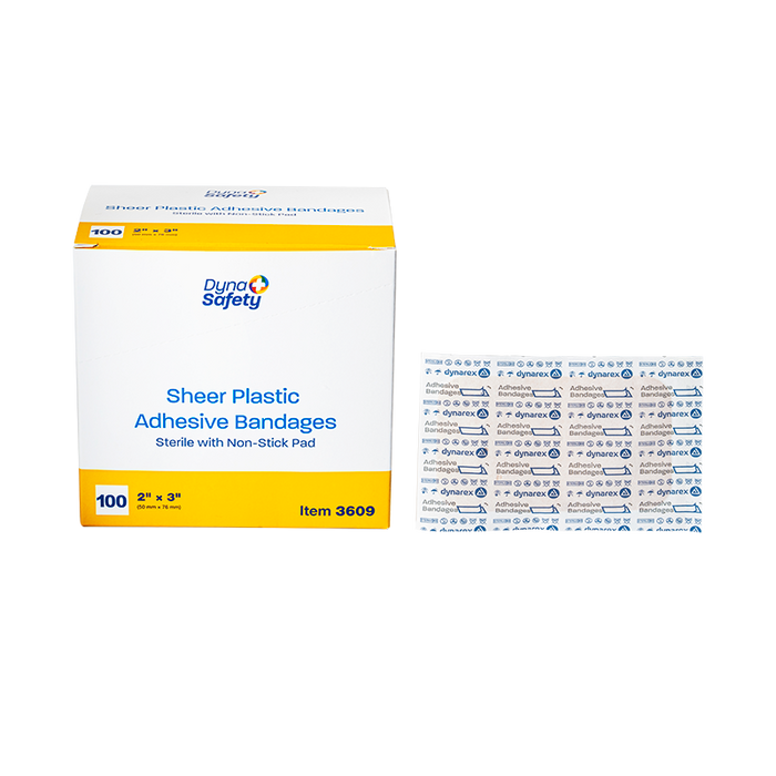 Dynarex Sheer Plastic Adhesive Bandages - Sterile