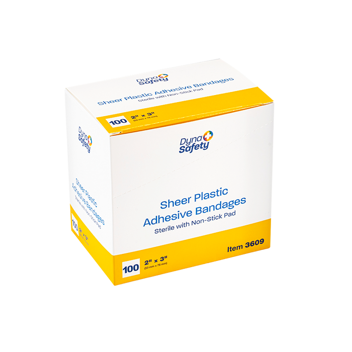Dynarex Sheer Plastic Adhesive Bandages - Sterile