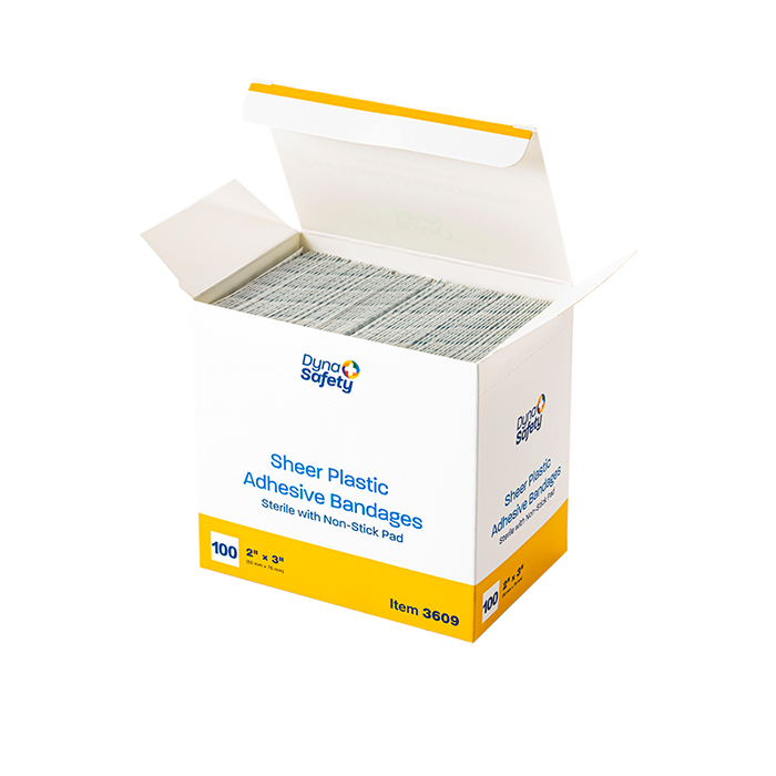 Dynarex Sheer Plastic Adhesive Bandages - Sterile
