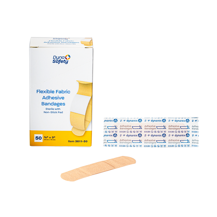 Dynarex Flexible Fabric Adhesive  Bandages - Sterile - 3611-50