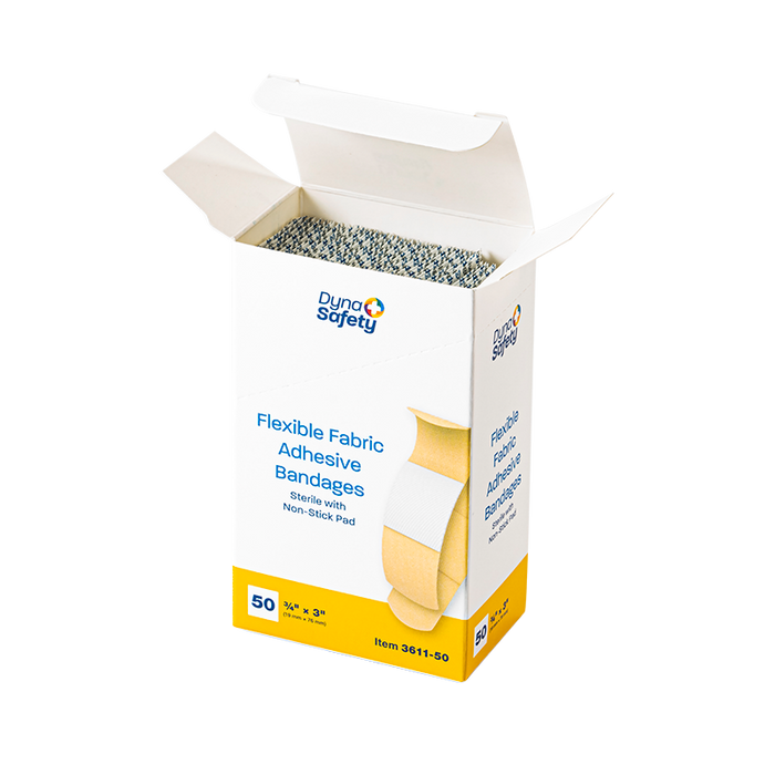 Dynarex Flexible Fabric Adhesive Bandages - Sterile