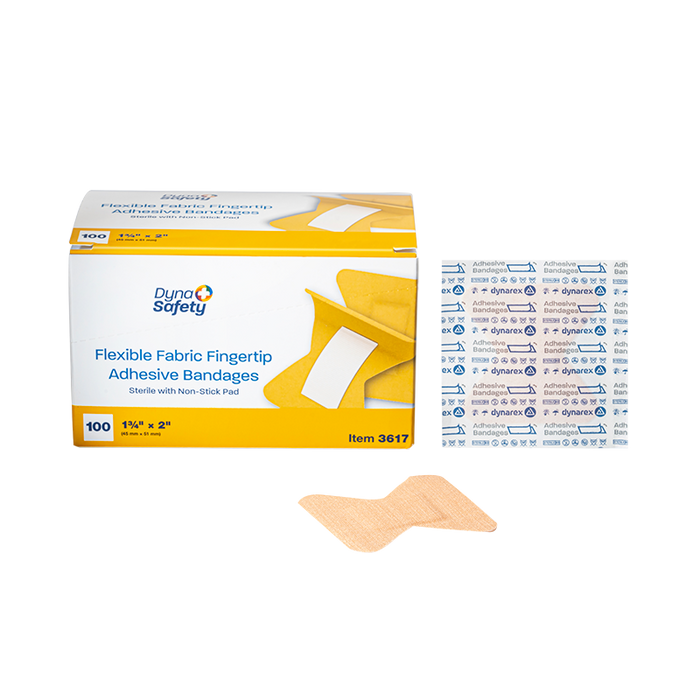 Dynarex Adhesive Flexible Fabric Bandages Fingertip - Sterile - 3617