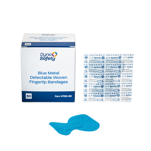 Dynarex Blue Metal Detectable Woven Bandage Fingertip - 3762-50