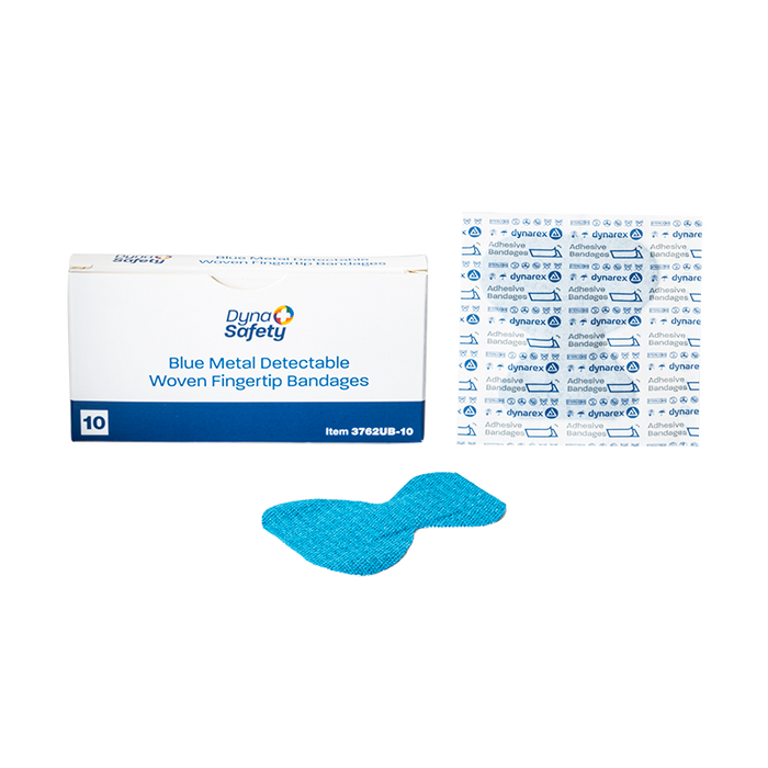 Dynarex Blue Metal Detectable Woven Bandage Fingertip - 3762UB-10