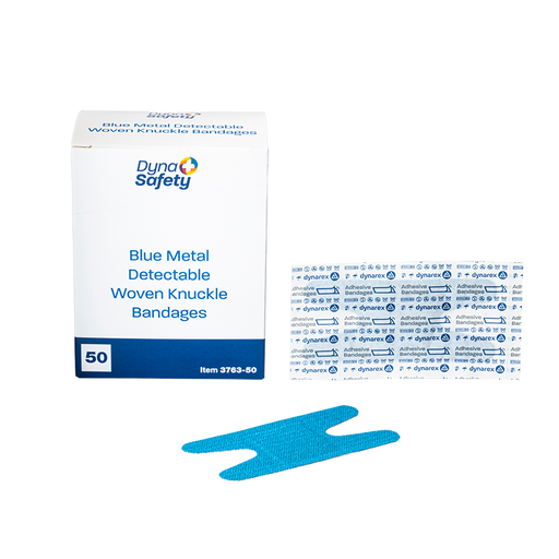 Dynarex Blue Metal Detectable Woven Bandage - Knuckle - 3763-50