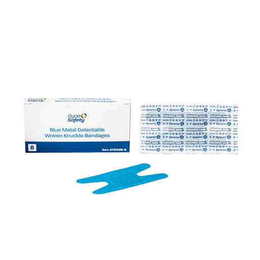 Dynarex Blue Metal Detectable Woven Bandage - Knuckle - 3763UB-8