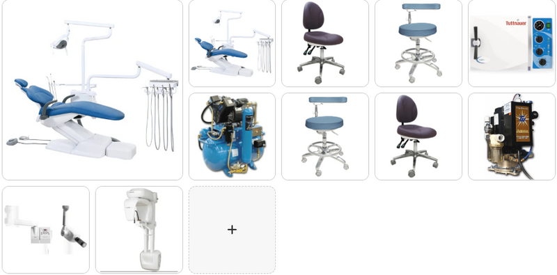 New 2 Dental Chair Package # 3 W/Dr & Asst Stools+Sterilizer+Compressor+ Vacuum+Intraoral X ray+ 3D Pan AD802566232012209 - Dentamed USA