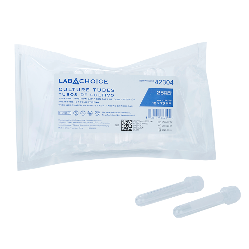 Dynarex LabChoice Culture Tube with Dual Position Caps