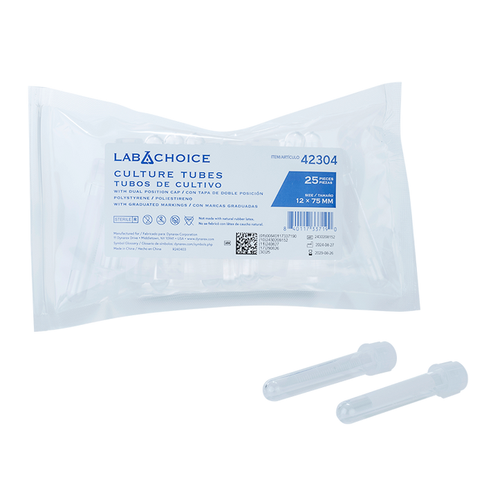 Dynarex LabChoice Culture Tube with Dual Position Caps