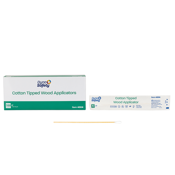 Dynarex Cotton Tipped Wood Applicators - Sterile - 4304