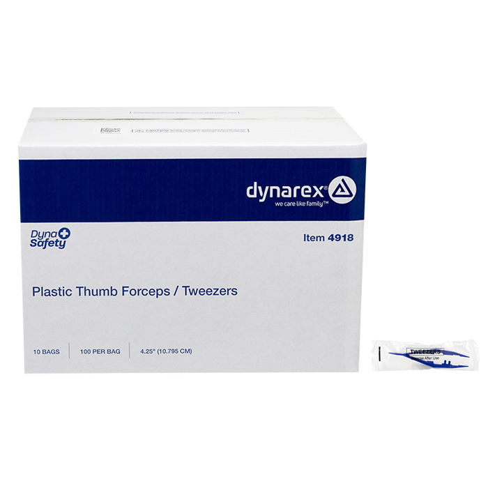 Dynarex Plastic Thumb Forceps - Individually Wrapped (4918)