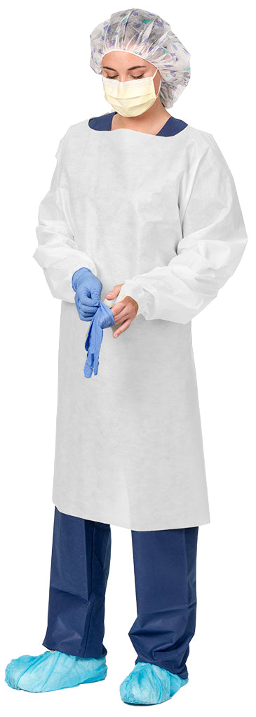 Aspen Surgical Gown, SMS, AAMI Level 2, Over the Head Gown, Full Coverage, Yellow, 2XL, 10/bg, 10bg/cs