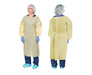 Aspen Surgical Gown, Isolation, AAMI Level 2, Full Back w/ Neck Tape Tab Closures, Yellow, Large, 100/cs