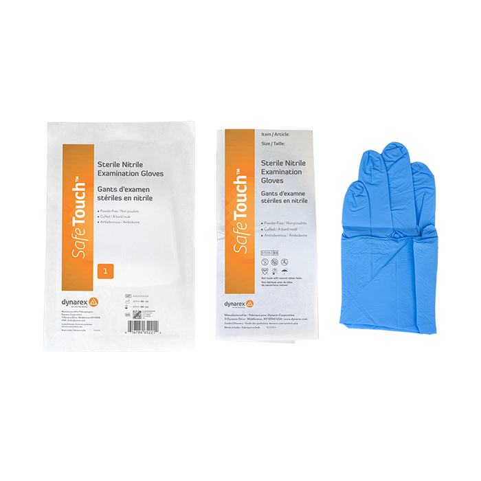 Dynarex Sterile Nitrile Exam Gloves, Powder-Free