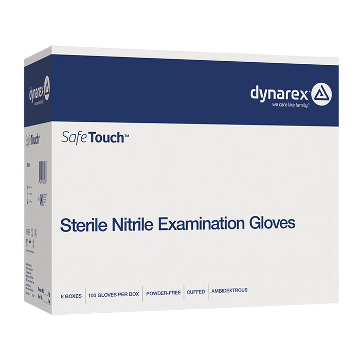 Dynarex Sterile Nitrile Exam Gloves, Powder-Free