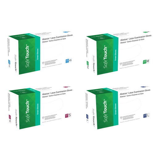 Dynarex Aloetex Latex Exam Gloves with Aloe, Powder-Free
