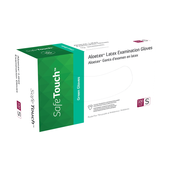Dynarex Aloetex Latex Exam Gloves with Aloe, Powder-Free