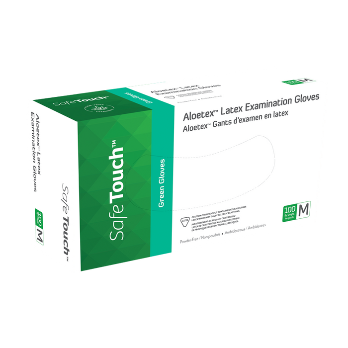 Dynarex Aloetex Latex Exam Gloves with Aloe, Powder-Free