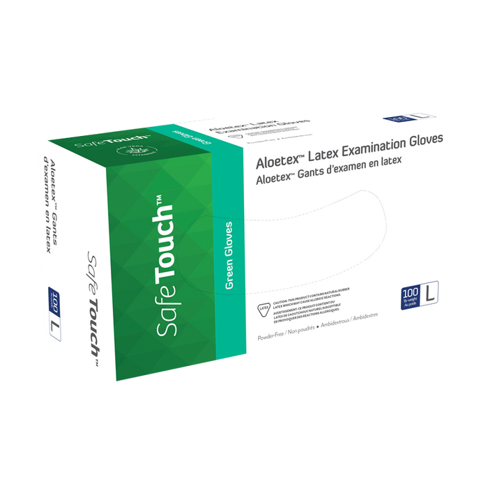 Dynarex Aloetex Latex Exam Gloves with Aloe, Powder-Free
