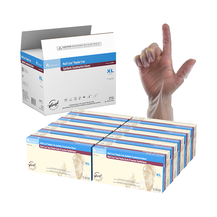 Dynarex Multi Care Vinyl Exam Gloves, Powder-Free