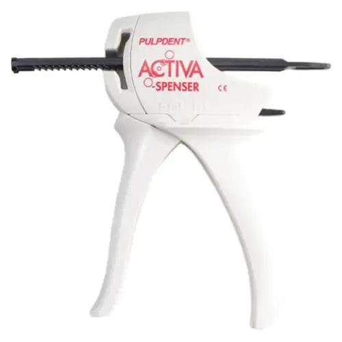 Pulpdent ACTIVA KIDS BioActive Restorative dental material in a container with the label visible