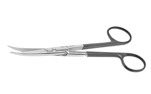 Aspen Surgical Symmetry Scissors, Mayo, Curved, Razor Edge, w/o Serrations Black Handle, 6 3/4in
