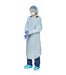 Aspen Surgical Gown, Film, Over-The-Head, Open Back w/ Elastic Wrist, Blue, Universal, 15/bx, 5bx/cs