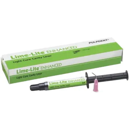 Lime-Lite Enhanced Light Cure Cavity Liner - Pulpdent Limelite Enhanced Refill Syringe 3mL - Pulpdent 590-LLE3 nhanced Light Cure Cavity