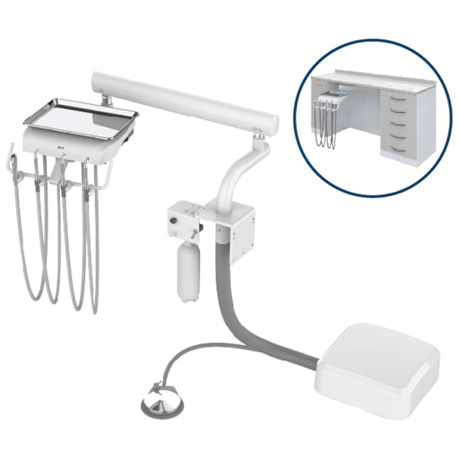 ADS Classic Cabinet Wakk Side Mount Dr Delivery System for dental clinics, featuring compact design and multiple instrument ports.