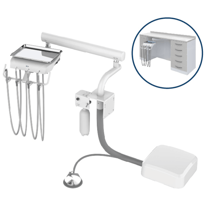 ADS Classic Cabinet Wakk Side Mount Dr Delivery System for dental clinics, featuring compact design and multiple instrument ports.