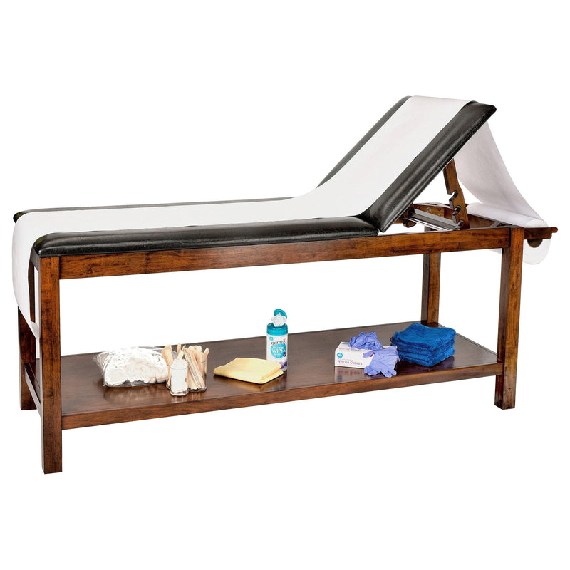 Viva Comfort Noble-Line Mahogany Wooden Exam Table With Full Shelf 996-03-MA - DENTAMED USA