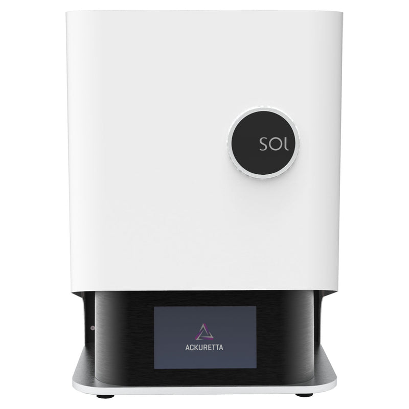 Ackuretta SOL 3D Printer, Includes: (1) Concierge Service with 2-Yr Warranty, (1) Vat with Vat Box, (1) Large Build Platform, (1) Wi-Fi Dongle, (1) Ethernet Cable, (1) Hex Key, (1) Starter Tool Kit (DROP SHIP ONLY)