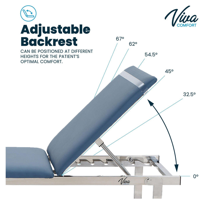 Viva Comfort Noble-Line Adjustable Exam Table with Paper Dispenser - DENTAMED USA