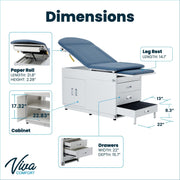 Viva Comfort Premium Comfort Grande Steel Exam Table ADI996-09-S2-BLK - DENTAMED USA