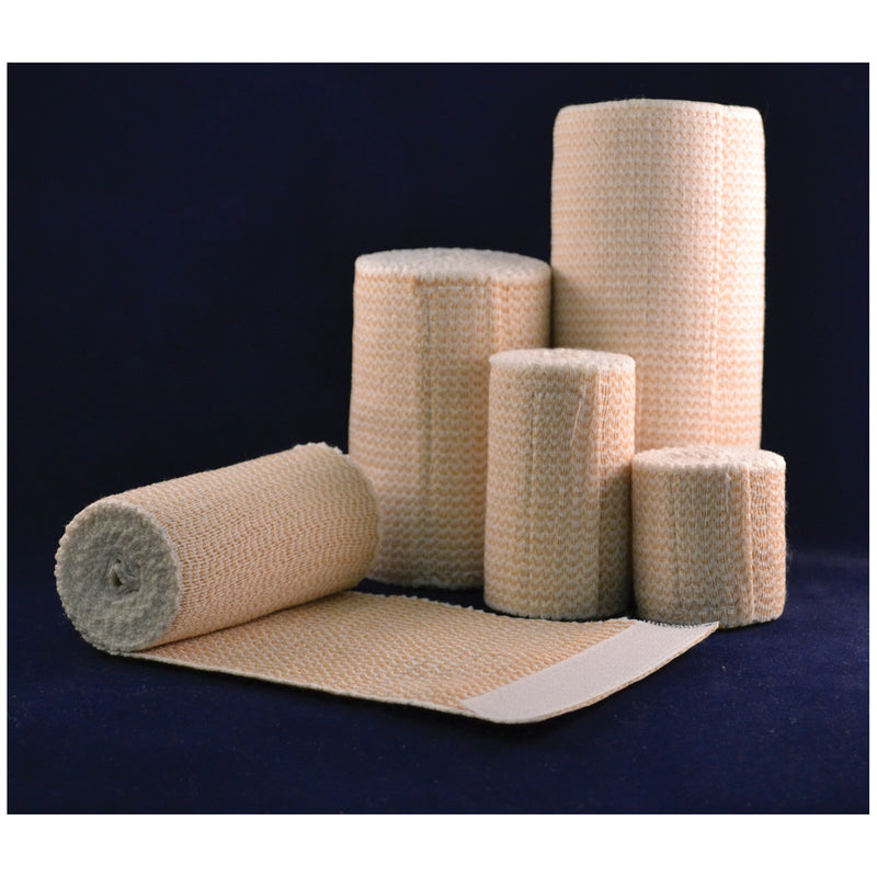 AMBRA LE ROY SUPRA-GRIP ELASTIC BANDAGE - Premium Elastic Bandage, 6 x 11 yds (Stretched) with Double Velcro Closure, Tan/ White Honeycomb, Latex Free (LF), 10/bx, 5 bx/cs