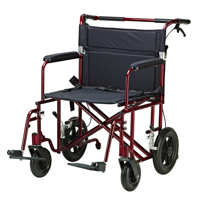 Drive Medical 22-Inch Bariatric Aluminum Transport Chair Red — Each