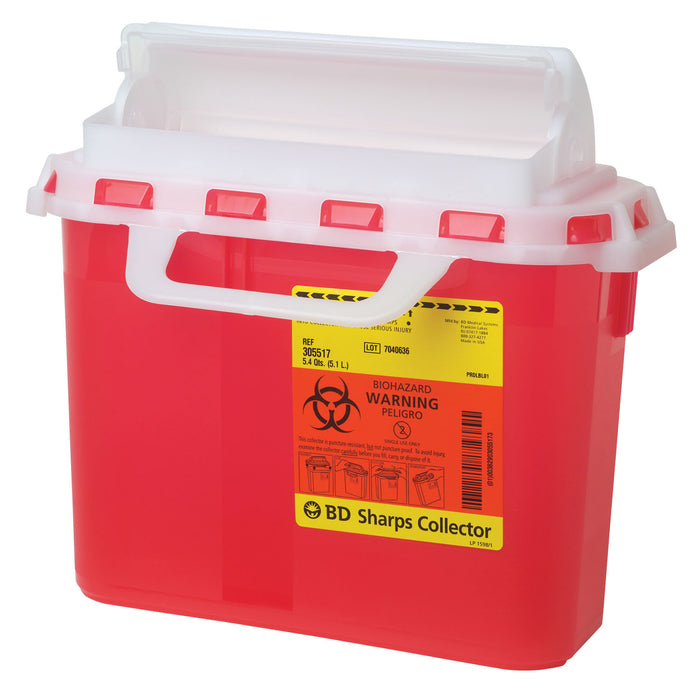 BD Sharps Collector, 2 Gallon, Next Generation, Counter Balanced Door, Pearl, 10/cs (Drop Ship Requires Pre-Approval)