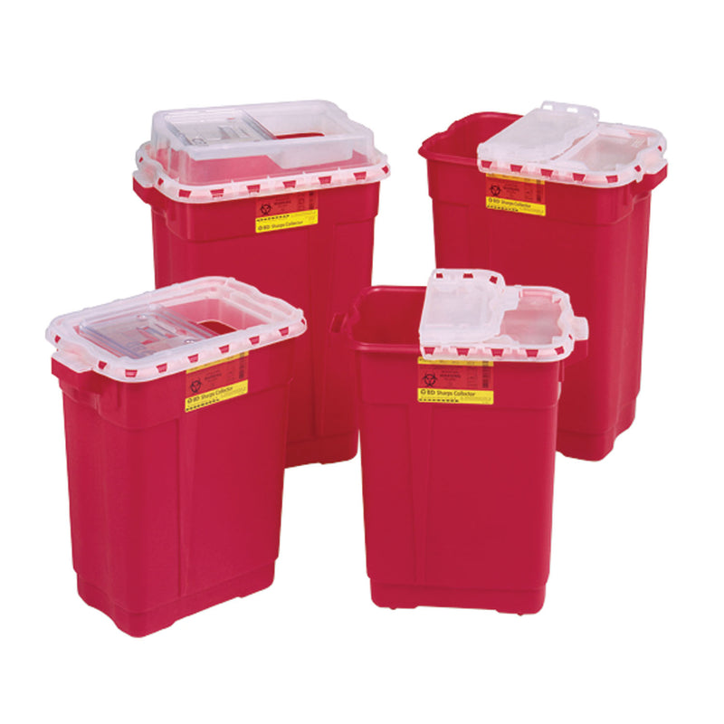 BD Sharps Collector, 17 Gal, Hinged Top Gasketed, Red, 5/cs (Continental US Only) (Drop Ship Requires Pre-Approval)